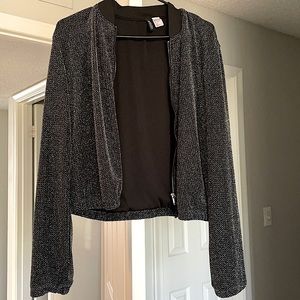 Chrome glitter bomber jacket (H&M)